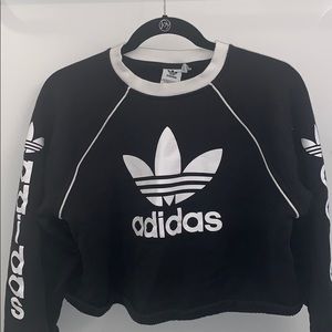 adidas cropped sweatshirt with repeated logo